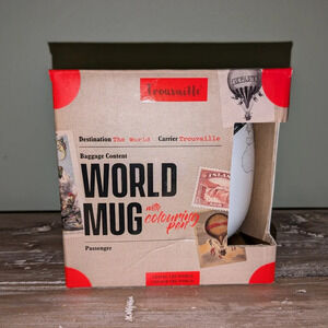 NIB* Destination the World by Trouvaille, With Coloring Pen "Travel the World"